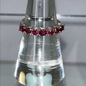 NWOT Genuine Rhodonite Garnet Sterling Silver Designer Gemstone Ring Bohemian